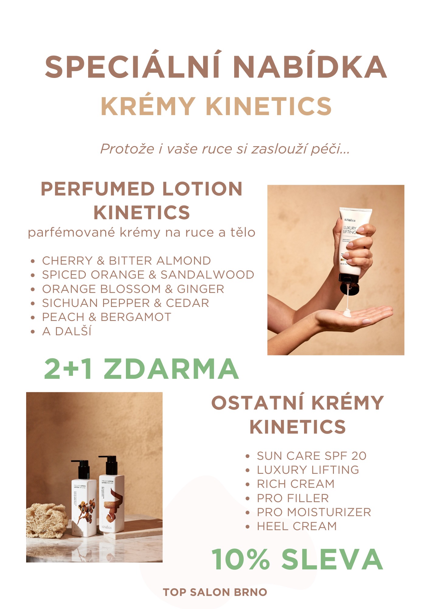 TOP SALON BRNO SPECIÁLNÍ nabídka KRÉMY KINETICS